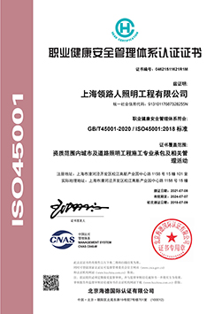ISO45001 Occupational Health and Safety Management System Certificate